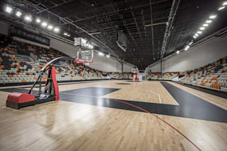 create realistic 3d basketball arena and stadium designs