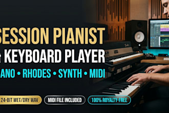 be your session pianist keyboard player and record piano rhodes midi keys