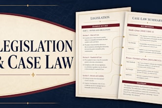 summarize legislation and case law on any legal issue