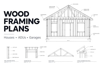 design wood framing plans for residential house adu garage backyard structures