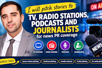 pitch stories to tv radio stations podcasts and journalists for news pr coverage