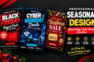 design a black friday, cyber monday or christmas flyer