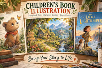 draw custom children book illustrations and storybook cover