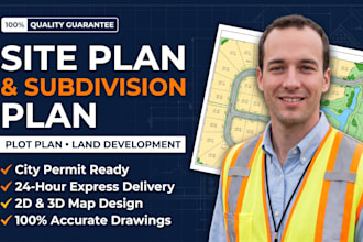 design 2d site plan, land subdivision plan, and plot map in autocad