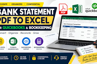 do bank statement pdf into excel for quickbooks and bookeepping
