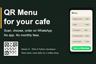 create a qr code menu website for your cafe with whatsapp orders