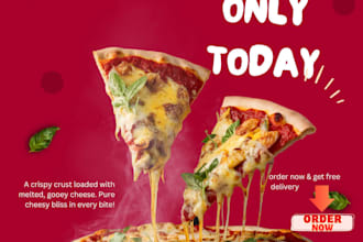 design eye catching restaurant menu and social media food posts