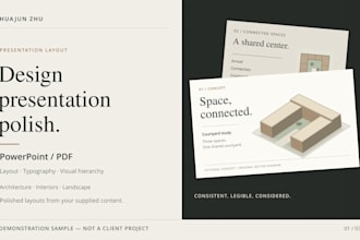 polish your design presentation in powerpoint or PDF