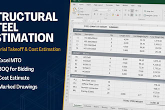 do structural steel takeoff, material takeoff and cost estimation