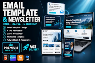 design email template, HTML newsletter, canva newsletter and mailchimp template