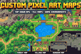 do top down pixel art tileset, game assets rpg maker, tile map, pixel tileset