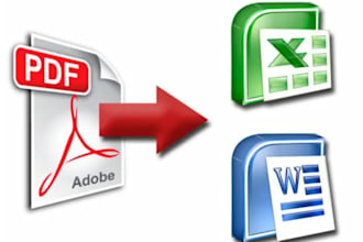 convert PDF to excel, word to excel, and do data entry