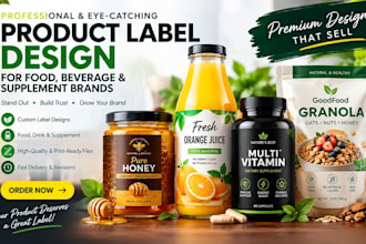 design food, beverage, and supplement product labels