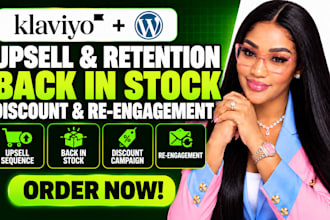 do wordpress klaviyo upsell sequence, back in stock, discount and re engagement