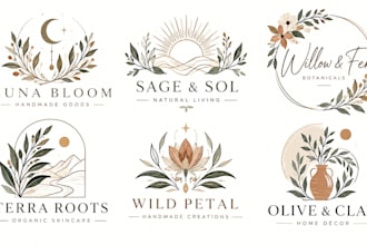 design a professional, bohemian, organic, botanical, handmade, spirit boho logo