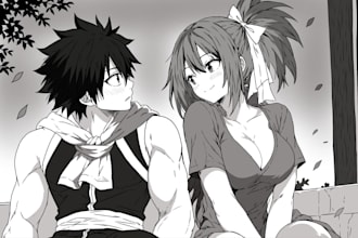 draw detailed sfw or nsfw manga page, doujin comic, fanfiction and webtoon panel