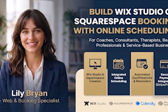 build wix studio or squarespace booking website with online scheduling