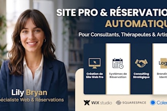 créer un site wix ou squarespace professionnel avec systeme de réservation