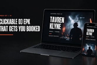 design a clickable dj epk, electronic press kit for artists, djs and bands