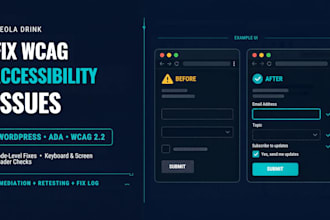 fix website accessibility errors for wcag and ada
