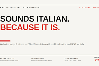 translate and localize your website, app or store into native italian