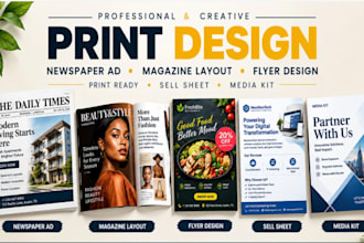 newspaper ad magazine layout flyer design print ready sell sheet media kit