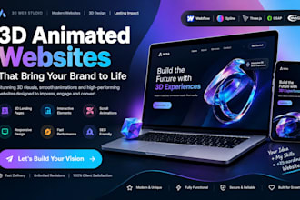 3d landing page 3d website 3d animation, business website 3d animated webflow