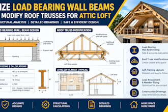 size load bearing wall beams and modify roof trusses for attic loft