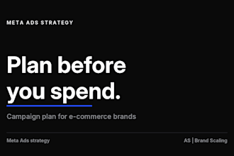 create a meta ads strategy and campaign plan for your ecommerce brand
