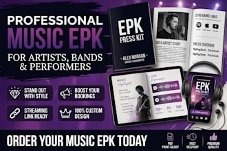 create electronic press kit epk, music epk, epk for artist, dj press kit