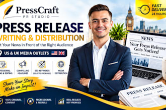 write and distribute your press release to US and UK media outlets