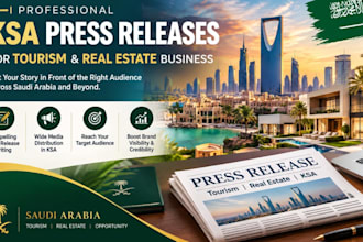 write and distribute professional ksa PR for tourism real estate business