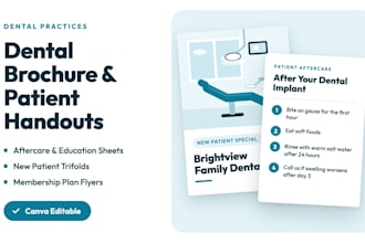 design a dental brochure, dental flyer, and patient education handouts in canva