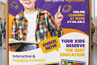 design educational flyer, case study, and academic poster