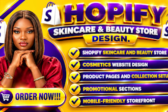 design or redesign a shopify skincare and beauty store