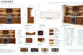 create detail 2d bar cabinet