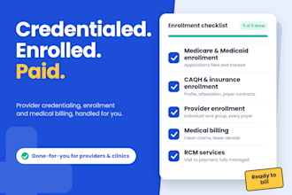 do provider credentialing, enrolment and medical billing