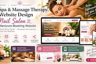 design spa and massage therapy website nail salon manicure booking website