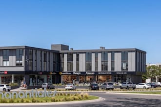 visualize mixed use commercial property, landscape 3d visual, cgi internal house