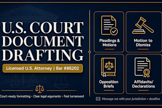 draft professional US court pleadings, motions, and legal documents