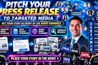 pitch press releases to targeted media outlets and journalists for brands