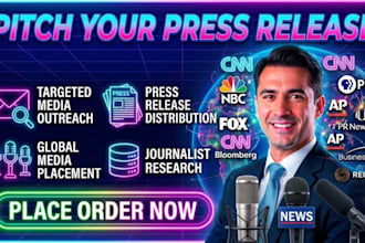 pitch press releases to targeted media outlets and journalists for brands