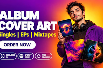 design custom album cover art, singles, mixtape and ep covers for spotify
