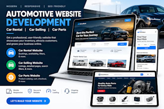 build car rental website, car selling website, car parts website