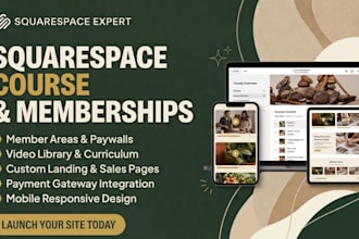 build squarespace course, website membership, site online course