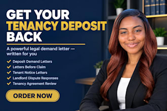 draft a UK tenancy deposit demand letter with a legal letter
