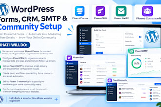 setup wordpress fluent forms fluent CRM fluent community and fluent SMTP