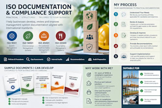 develop iso 9001, 14001, 45001 and 22000 documentation