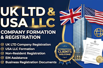 register your UK ltd or USA llc company as a non resident