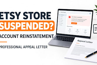 reinstate suspended etsy store, etsy account reinstatement, write appeal letter
